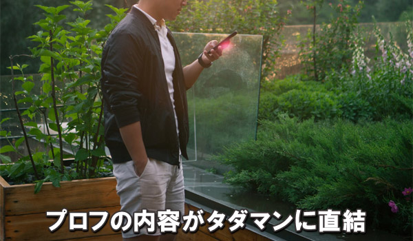 プロフの内容がタダマンに直結